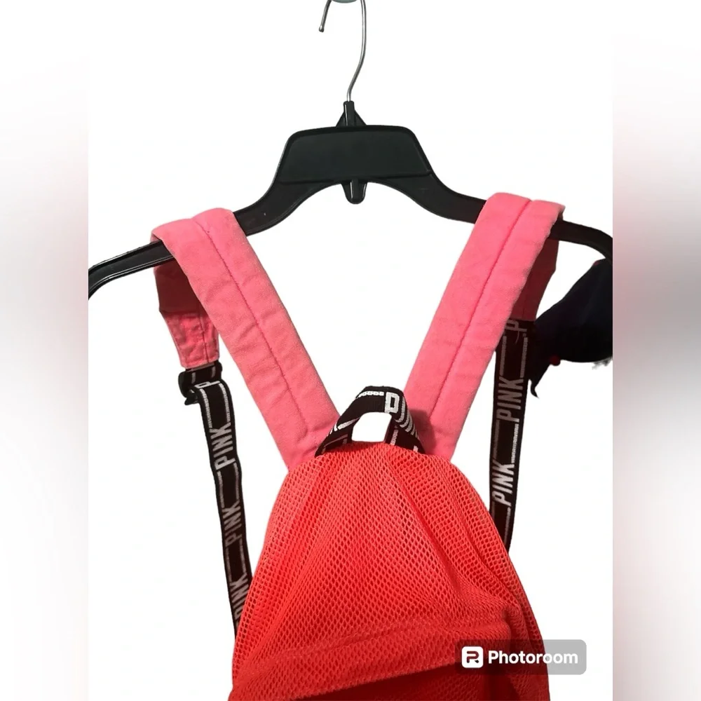 PINK By Victoria’s Secret Pink/Orange Mesh Book Bag with Zip Closure - Picture 2 of 13